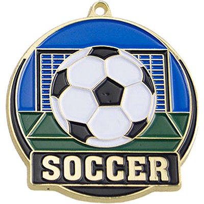 Stock Gold Enamel Sports Medals - Soccer